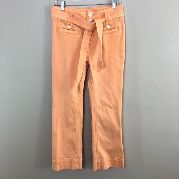 ⛔️SOLD⛔️Anthro Pilcro Orange High Rise Flare Denim - Picture 2 of 7